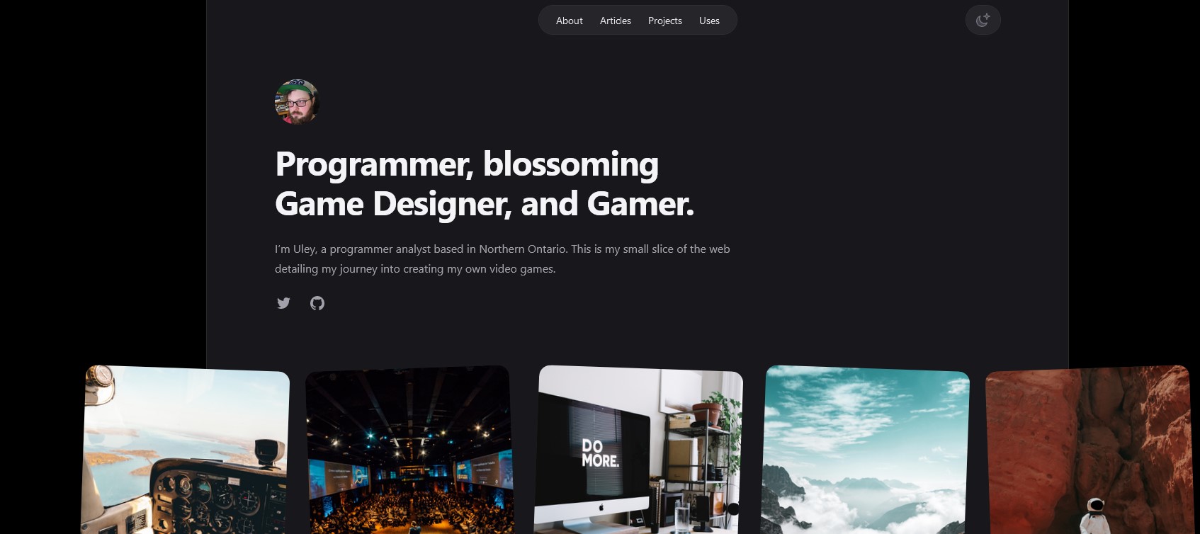 Image showing a part of the main page of my blog